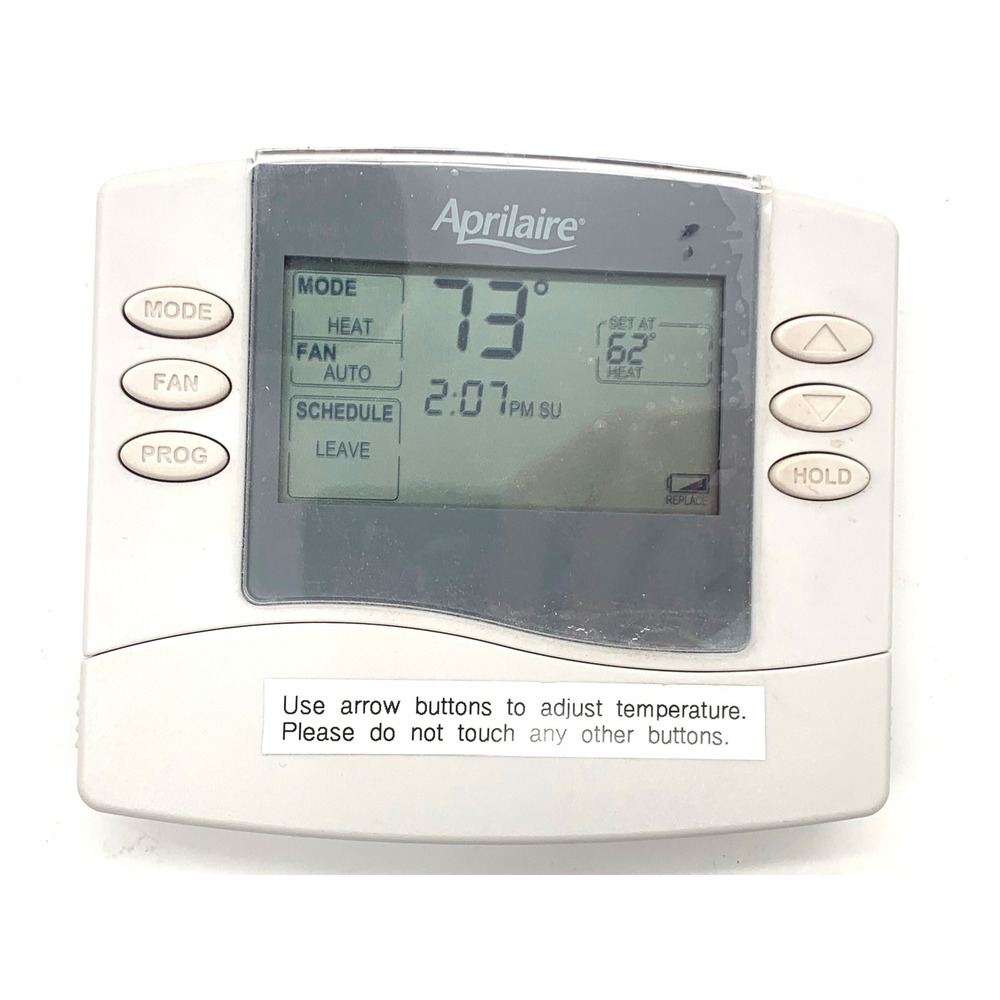 Aprilaire 8463 Digital Programmable Thermostat 1H/1C Backlit White Wall Mount